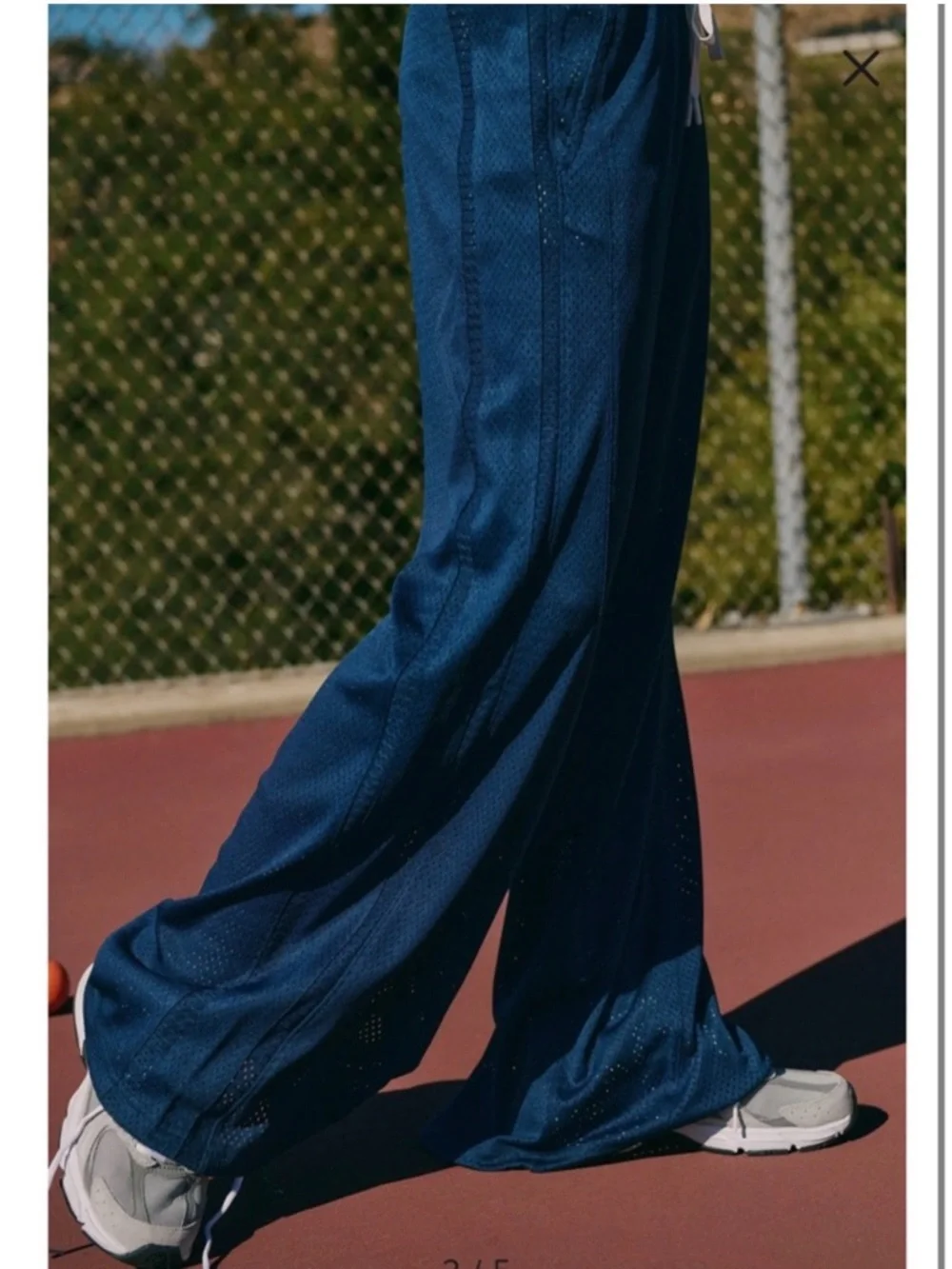 NWOT FP Movement by Free People Overtime Wide Leg Mesh Pants - Navy Sz M - Picture 3 of 9